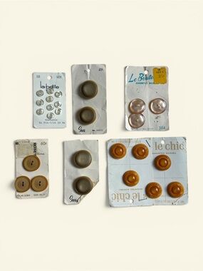 Vintage 1950s 1960s Sewing Button Lot Original Cards Sears Le Chic Crafting Sew